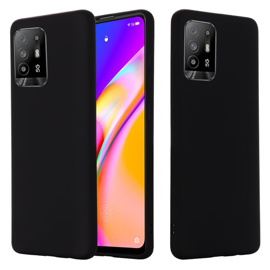For OPPO F19 Pro+ 5G / A94 5G / Reno5 Z Pure Color Liquid Silicone Shockproof Full Coverage Case(Black) by buy2fix