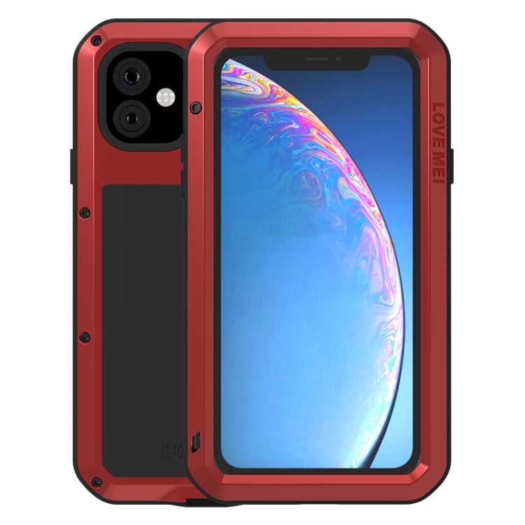 For iPhone 11 LOVE MEI Metal Shockproof Waterproof Dustproof Protective Case(Red) - iPhone 11 Cases by LOVE MEI | Online Shopping UK | buy2fix