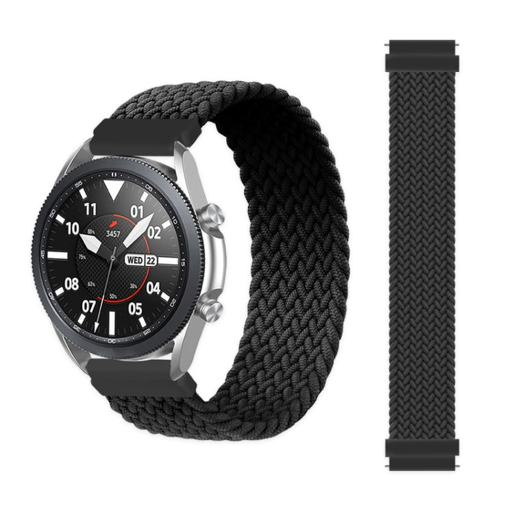 For Samsung Galaxy Watch 42mm Adjustable Nylon Braided Elasticity Watch Band, Size:135mm(Black) by buy2fix