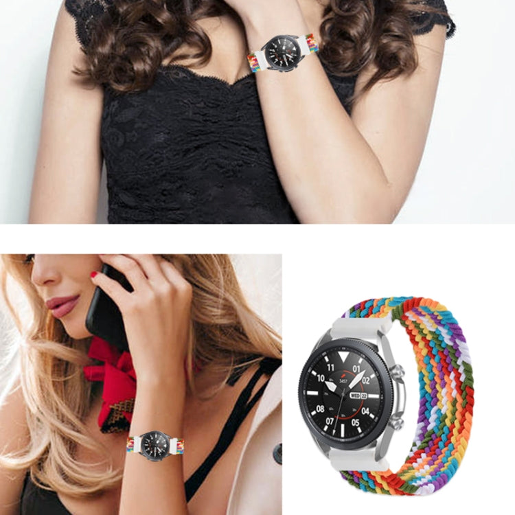 For Samsung Galaxy Watch 42mm Adjustable Nylon Braided Elasticity Watch Band, Size:135mm(Black) by buy2fix