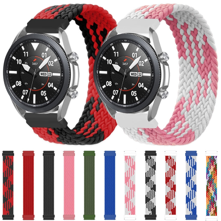 For Samsung Galaxy Watch 3 45mm Adjustable Nylon Braided Elasticity Watch Band, Size:155mm(Black) by buy2fix