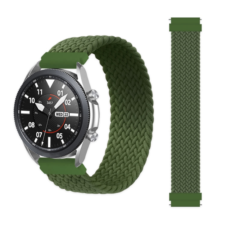 For Samsung Galaxy Watch Active / Active2 40mm / Active2 44mm Adjustable Nylon Braided Elasticity Watch Band, Size:145mm(Army Green) by buy2fix