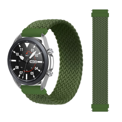 For Samsung Galaxy Watch Active / Active2 40mm / Active2 44mm Adjustable Nylon Braided Elasticity Watch Band, Size:145mm(Army Green) by buy2fix
