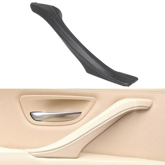 Ensemble de poignée de porte intérieure côté droit en cuir de voiture 51417225854 pour BMW série 5 F10 / F18 2011-2017 (noir)