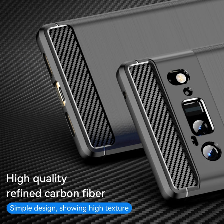 For Google Pixel 6 Pro Brushed Texture Carbon Fiber TPU Case(Black) by buy2fix
