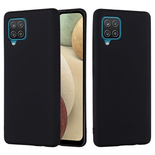 For Samsung Galaxy A22 4G Solid Color Liquid Silicone Dropproof Full Coverage Protective Case(Black) by buy2fix