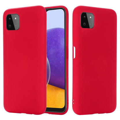 For Samsung Galaxy A22 5G Solid Color Liquid Silicone Dropproof Full Coverage Protective Case(Red) by buy2fix