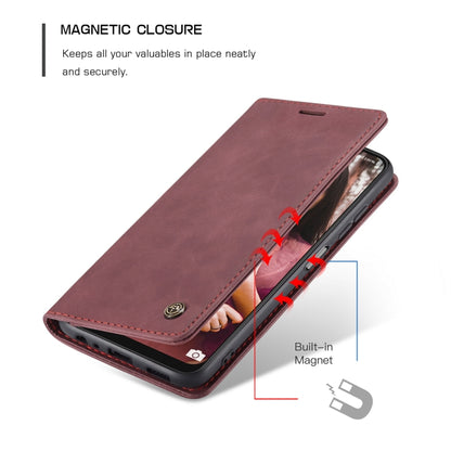 For Samsung Galaxy A22 5G CaseMe 013 Multifunctional Horizontal Flip Leather Case with Card Slot & Holder & Wallet(Wine Red) - Samsung Accessories by CaseMe | Online Shopping UK | buy2fix