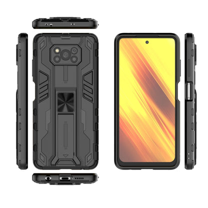 For Xiaomi Poco X3 NFC Supersonic PC + TPU Shock-proof Case with Holder(Black) by buy2fix