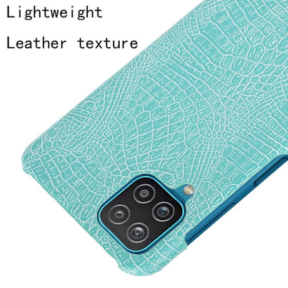 For Samsung Galaxy A22 4G Shockproof Crocodile Texture PC + PU Case(Light Green) by buy2fix