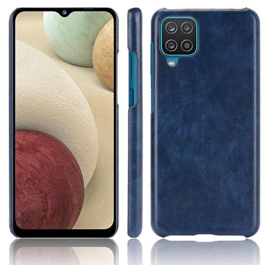 For Samsung Galaxy A22 4G Shockproof Litchi Texture PC + PU Case(Blue) by buy2fix