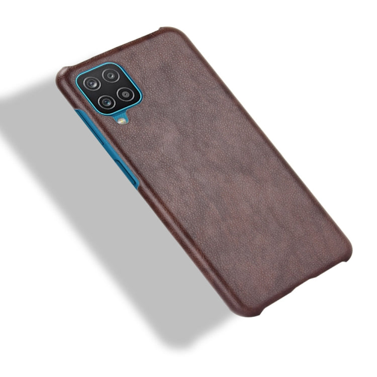 For Samsung Galaxy A22 4G Shockproof Litchi Texture PC + PU Case(Brown) by buy2fix