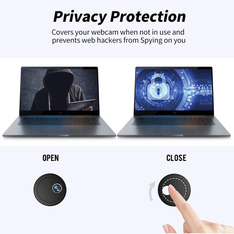 3 PCS Universal Round Shape Design WebCam Cover Camera Cover for Desktop, Laptop, Tablet, Phones(Black) by buy2fix