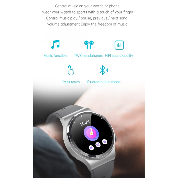 GT69 1.3 inch IPS Touch Screen IP67 Waterproof Bluetooth Earphone Smart Watch, Support Sleep Monitoring / Heart Rate Monitoring / Bluetooth Call(Silver Steel Band) - Smart Watches by buy2fix | Online Shopping UK | buy2fix