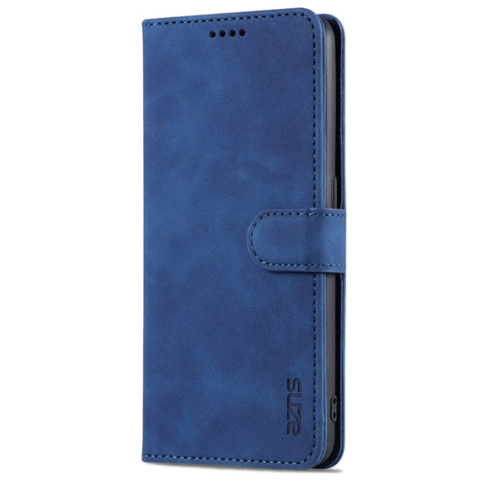 For OPPO A74 4G / F19 AZNS Skin Feel Calf Texture Horizontal Flip Leather Case with Card Slots & Holder & Wallet((Blue) by buy2fix