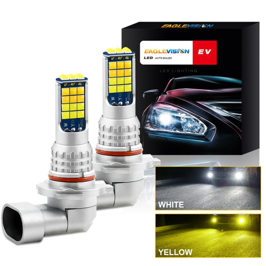 2 PCS V6 9006 DC9-36V 30W 3000LM IP65 Car LED Double Color Fog Light with 30LEDs SMD-2525 Lamp by buy2fix