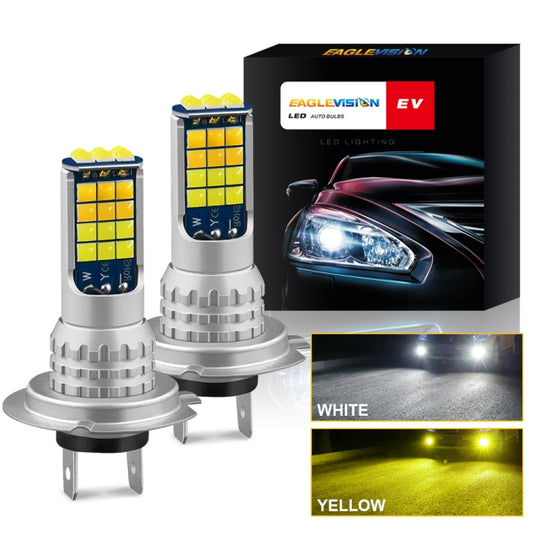 2 PCS V6 H7 DC9-36V 30W 3000LM IP65 Car LED Double Color Fog Light with 30LEDs SMD-2525 Lamp by buy2fix