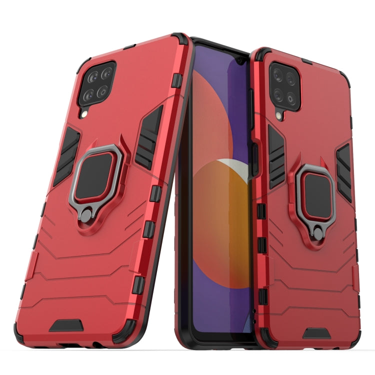 For Samsung Galaxy M12 Shockproof PC + TPU Protective Case with Magnetic Ring Holder(Red) by buy2fix