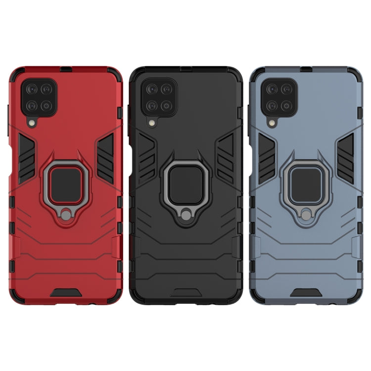 For Samsung Galaxy M12 Shockproof PC + TPU Protective Case with Magnetic Ring Holder(Black) by buy2fix