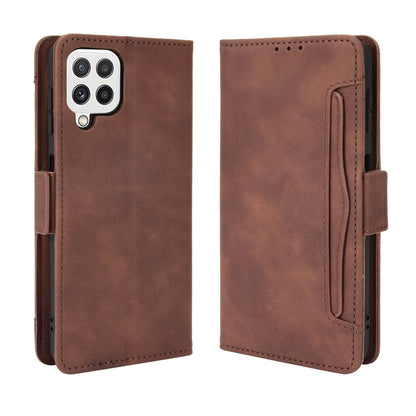 For Samsung Galaxy A22 4G Skin Feel Calf Pattern Horizontal Flip Leather Case with Holder & Card Slots & Photo Frame(Brown) by buy2fix