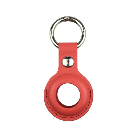 Shockproof Anti-scratch Leather Protective Case Cover Key Chain with Hang Loop ForAirTag 2nd Gen / AirTag 1st Gen(Red)