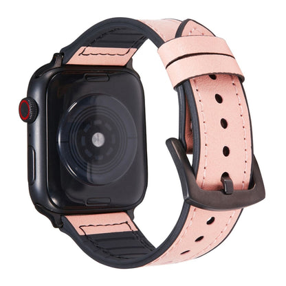 Crazy Horse Texture Leather Watch Band For Apple Watch Series 7 41mm / 6 & SE & 5 & 4 40mm / 3 & 2 & 1 38mm(Pink) by buy2fix