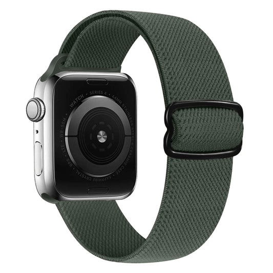 8-shaped Buckle Nylon Watch Band For Apple Watch Series 9&8&7 41mm / SE 3&SE 2&6&SE&5&4 40mm / 3&2&1 38mm(Dark Green) by buy2fix