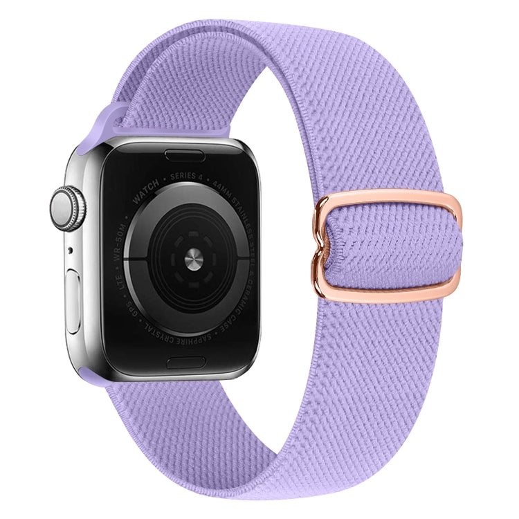 8-shaped Buckle Nylon Watch Band For Apple Watch Series 9&8&7 41mm / SE 3&SE 2&6&SE&5&4 40mm / 3&2&1 38mm(Light Purple) by buy2fix