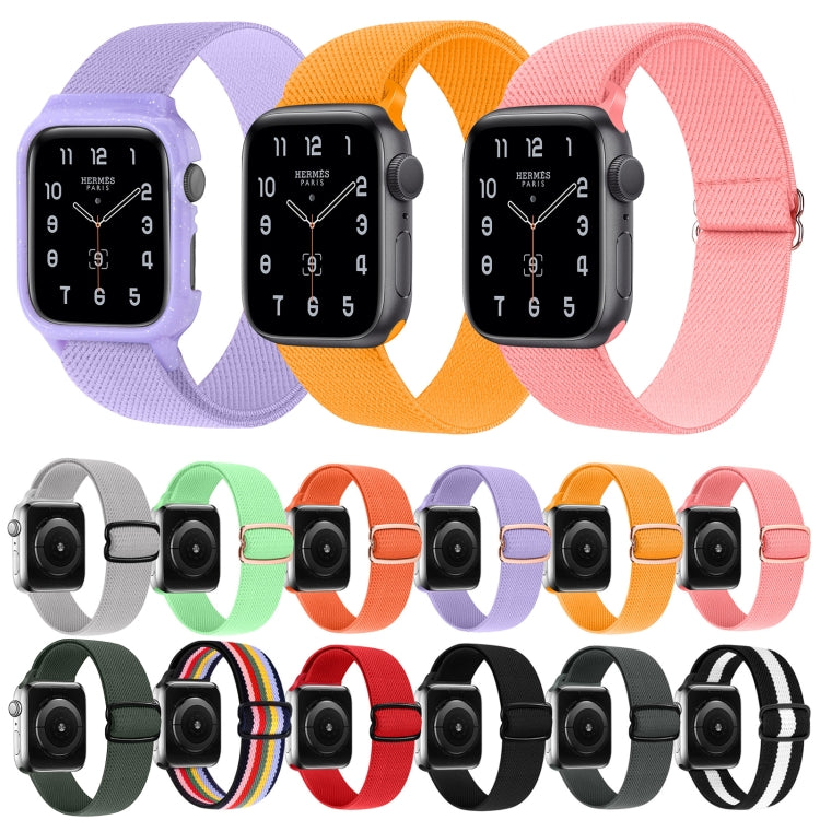8-shaped Buckle Nylon Watch Band For Apple Watch Series 9&8&7 41mm / SE 3&SE 2&6&SE&5&4 40mm / 3&2&1 38mm(Light Purple) by buy2fix