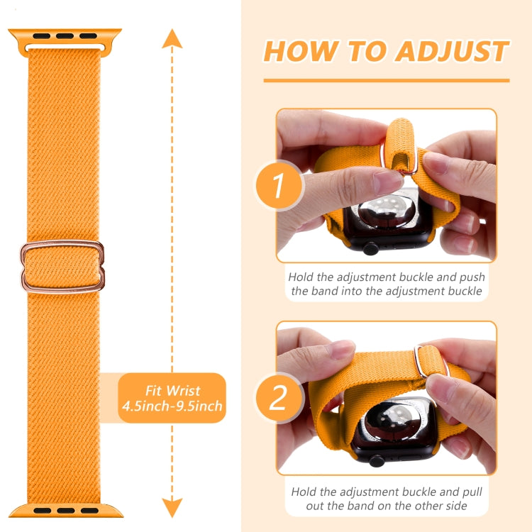8-shaped Buckle Nylon Watch Band For Apple Watch Ultra 49mm&Watch Ultra 2 49mm / Series 9&8&7 45mm / SE 3&SE 2&6&SE&5&4 44mm / 3&2&1 42mm(Bright Orange) by buy2fix