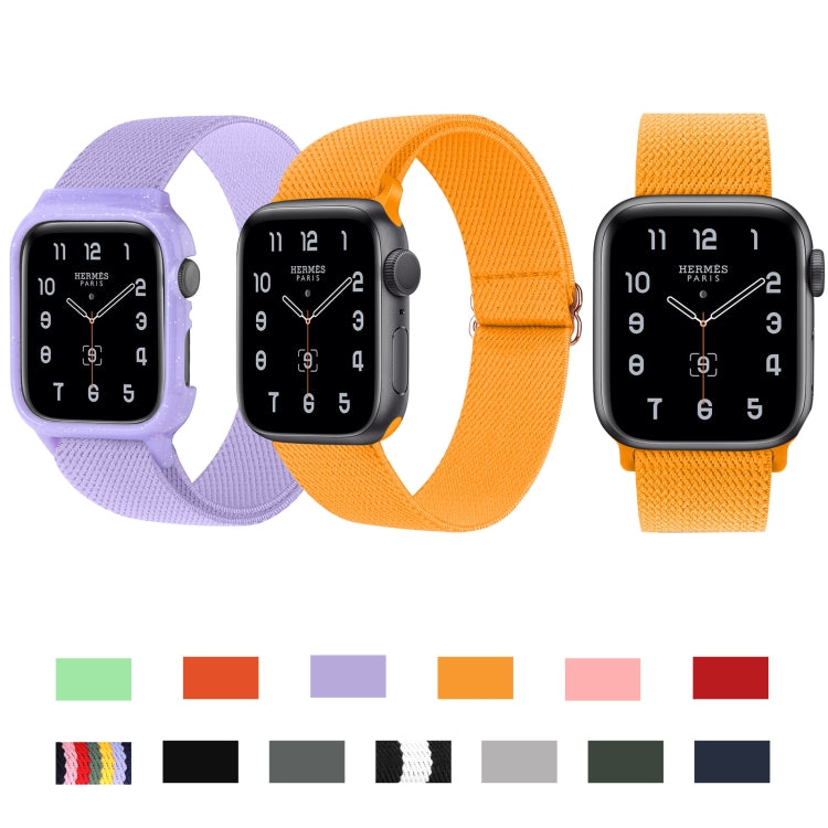 8-shaped Buckle Nylon Watch Band For Apple Watch Ultra 49mm&Watch Ultra 2 49mm / Series 9&8&7 45mm / SE 3&SE 2&6&SE&5&4 44mm / 3&2&1 42mm(Bright Orange) by buy2fix