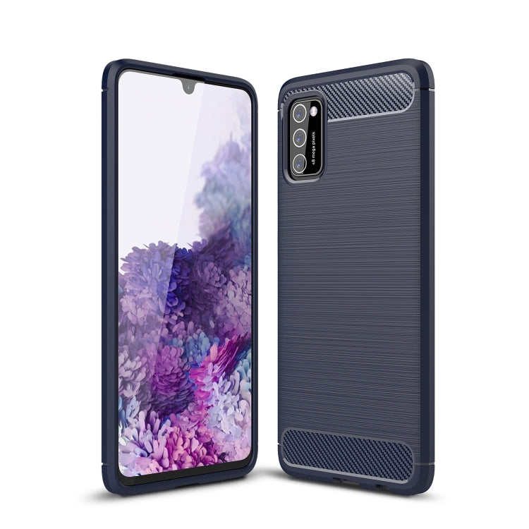 For Samsung Galaxy A03s 164mm Brushed Texture Carbon Fiber TPU Case(Navy Blue) by buy2fix
