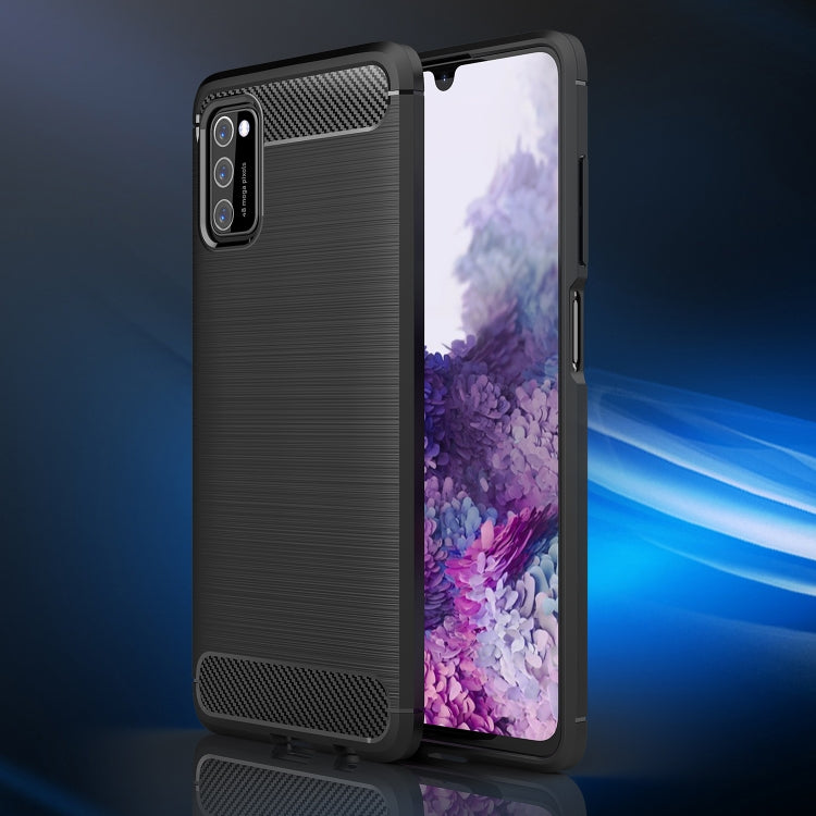 For Samsung Galaxy A03s 164mm Brushed Texture Carbon Fiber TPU Case(Black) by buy2fix