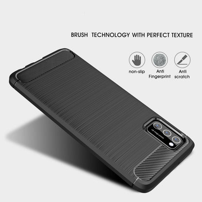 For Samsung Galaxy A03s 164mm Brushed Texture Carbon Fiber TPU Case(Navy Blue) by buy2fix