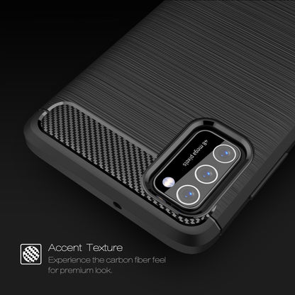 For Samsung Galaxy A03s 164mm Brushed Texture Carbon Fiber TPU Case(Navy Blue) by buy2fix