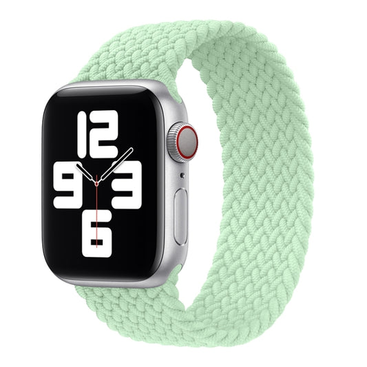 Metal Head Braided Nylon Solid Color Watch Band For Apple Watch Series 9&8&7 41mm / SE 3&SE 2&6&SE&5&4 40mm / 3&2&1 38mm, Size:XS 128mm(Green) by buy2fix