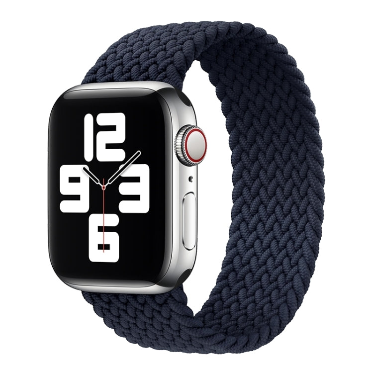 Metal Head Braided Nylon Solid Color Watch Band For Apple Watch Series 9&8&7 41mm / SE 3&SE 2&6&SE&5&4 40mm / 3&2&1 38mm, Size:XS 128mm(Charcoal) by buy2fix