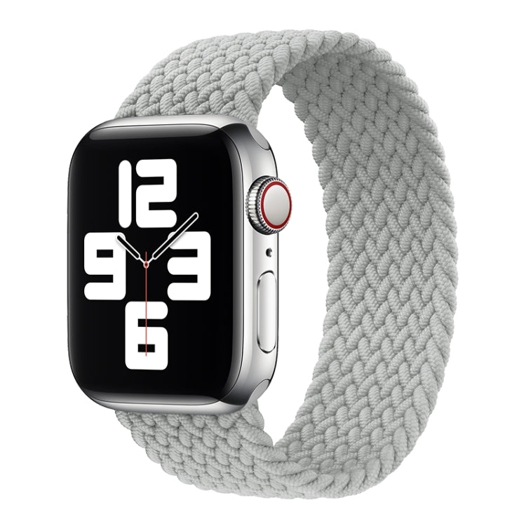 Metal Head Braided Nylon Solid Color Watch Band For Apple Watch Series 9&8&7 41mm / SE 3&SE 2&6&SE&5&4 40mm / 3&2&1 38mm, Size:M 145mm(Pearl White) by buy2fix