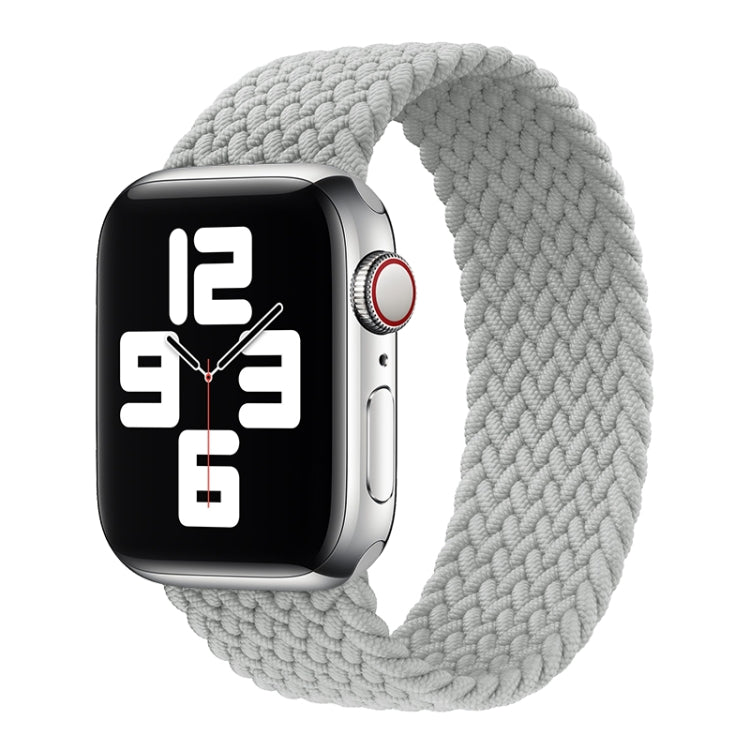 Metal Head Braided Nylon Solid Color Watch Band For Apple Watch Series 9&8&7 41mm / SE 3&SE 2&6&SE&5&4 40mm / 3&2&1 38mm, Size:M 145mm(Pearl White) by buy2fix