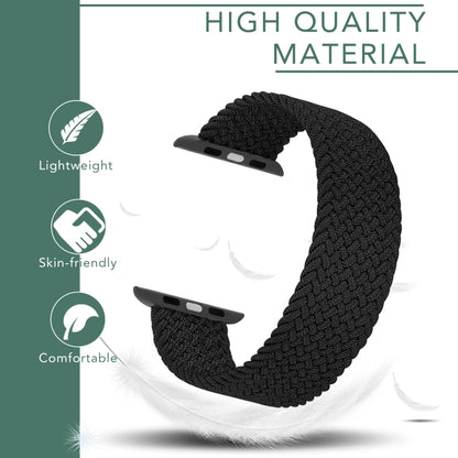 Metal Head Braided Nylon Solid Color Watch Band For Apple Watch Series 9&8&7 41mm / SE 3&SE 2&6&SE&5&4 40mm / 3&2&1 38mm, Size:M 145mm(Pearl White) by buy2fix