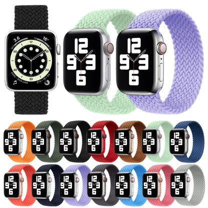 Metal Head Braided Nylon Solid Color Watch Band For Apple Watch Series 9&8&7 41mm / SE 3&SE 2&6&SE&5&4 40mm / 3&2&1 38mm, Size:M 145mm(Pearl White) by buy2fix