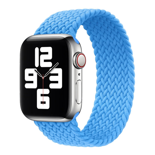 Metal Head Braided Nylon Solid Color Watch Band For Apple Watch Ultra 49mm&Watch Ultra 2 49mm / Series 9&8&7 45mm / SE 3&SE 2&6&SE&5&4 44mm / 3&2&1 42mm, Size:S 145mm(Sky Blue) by buy2fix