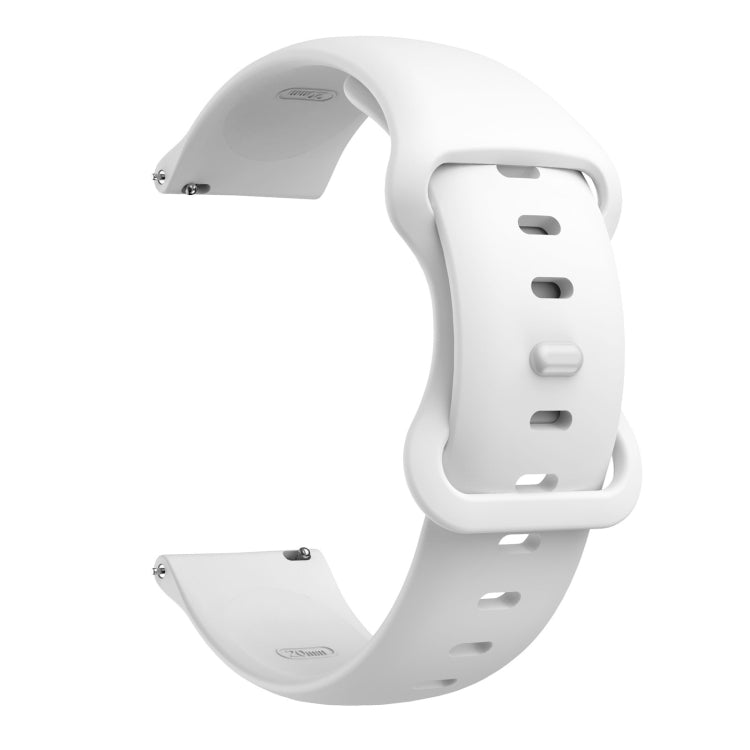 20mm For Samsung Galaxy Watch Active 3 41mm Butterfly Buckle Silicone Watch Band(White) by buy2fix
