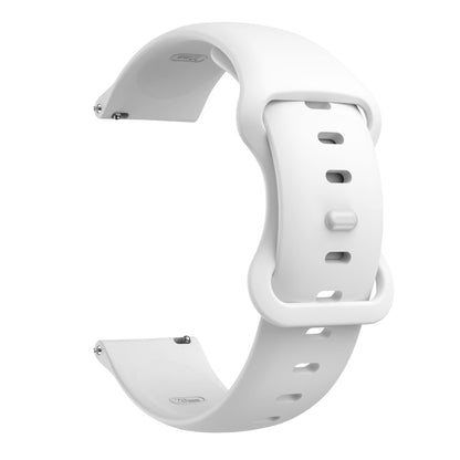 20mm For Samsung Galaxy Watch Active 3 41mm Butterfly Buckle Silicone Watch Band(White) by buy2fix