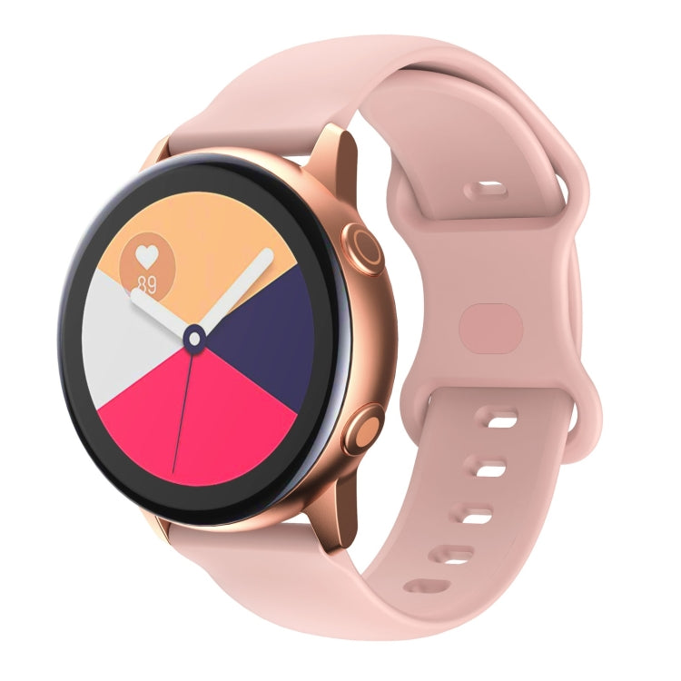 20mm For Samsung Galaxy Watch Active 3 41mm Butterfly Buckle Silicone Watch Band(Pink) by buy2fix