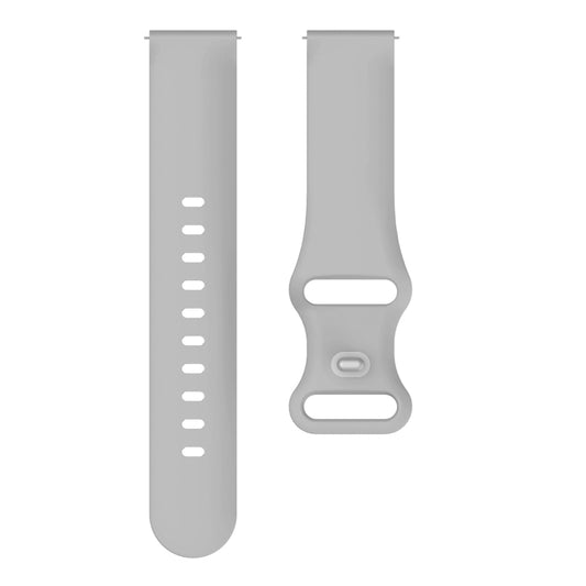 20mm For Samsung Galaxy Watch Active 3 41mm Butterfly Buckle Silicone Watch Band(Light Grey) by buy2fix