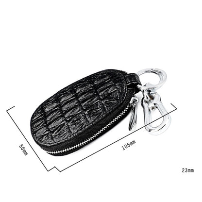Crocodile Texture First Layer Cowhide Hanging Waist Car Key Bag(Black) by buy2fix