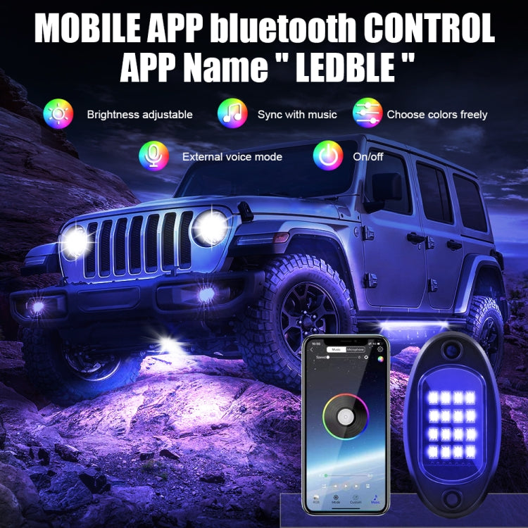 6 in 1 DC12V Car Mobile Phone Bluetooth APP Control  RGB Symphony Chassis Light with 16LEDs SMD-5050 Lamp Beads - In Car by buy2fix | Online Shopping UK | buy2fix