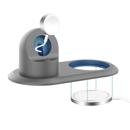 2 In 1 Multi-function Magsafe Charging Stand Holder for Apple Watch / iPhone(Grey) by buy2fix