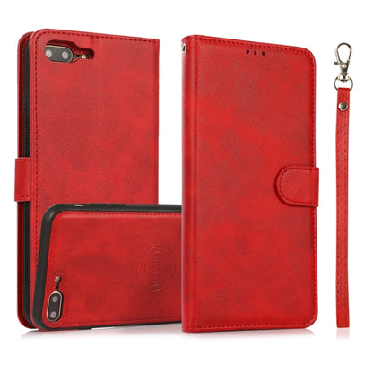 Calf Texture 2 in 1 Detachable Magnetic Back Cover Horizontal Flip Leather Case with Holder & Card Slots & Wallet & Photo Frame For iPhone 8 Plus / 7 Plus(Red) by buy2fix